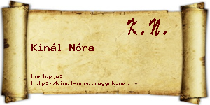 Kinál Nóra névjegykártya
